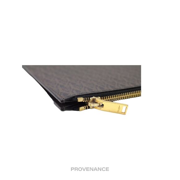 🔴 Saint Laurent Paris SLP Zip Pouch - YSL Monogram Brown - Picture 6 of 9